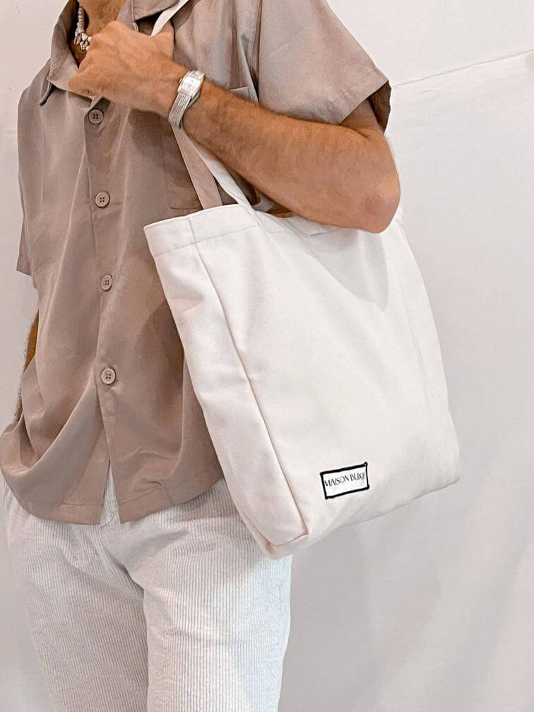 Bukit bag, tote bag, white, premium tote bag, handcrafted, elegant, bali, everyday essentials, utility bag, water repellent, several colors