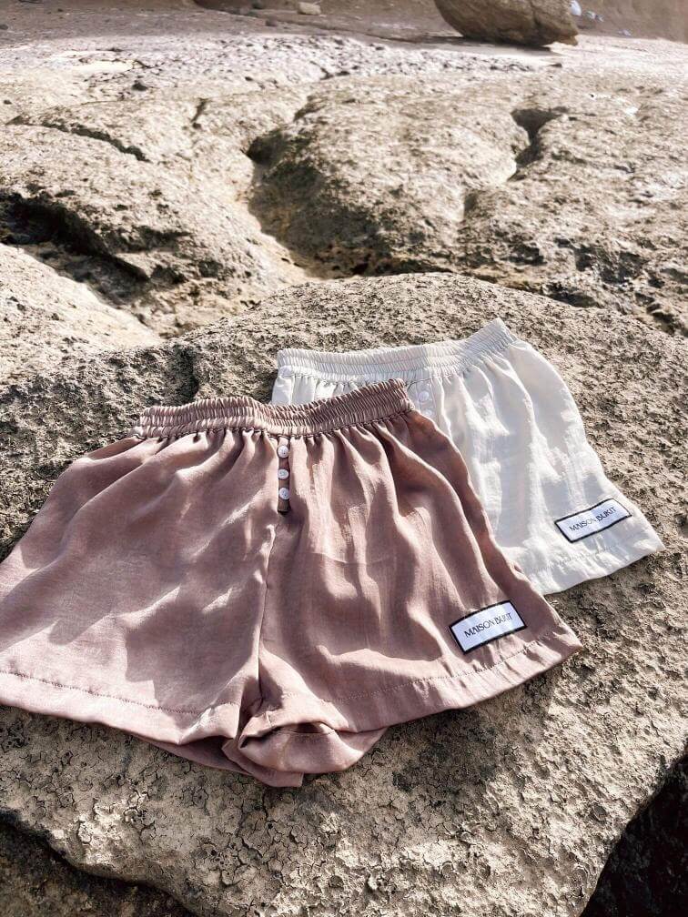 Bukit underwear, shiny brown, comfort, sensuality, satin, silk, luxury, unisex, bali, several colors, new collection, handcrafted