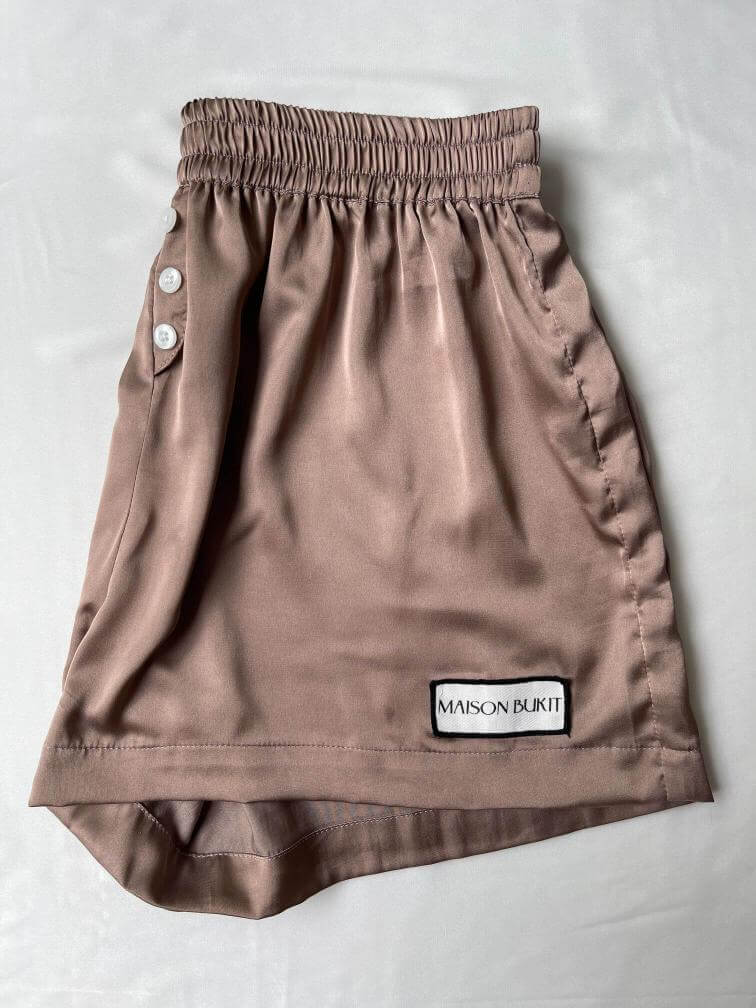 Bukit underwear, shiny brown, comfort, sensuality, satin, silk, luxury, unisex, bali, several colors, new collection, handcrafted