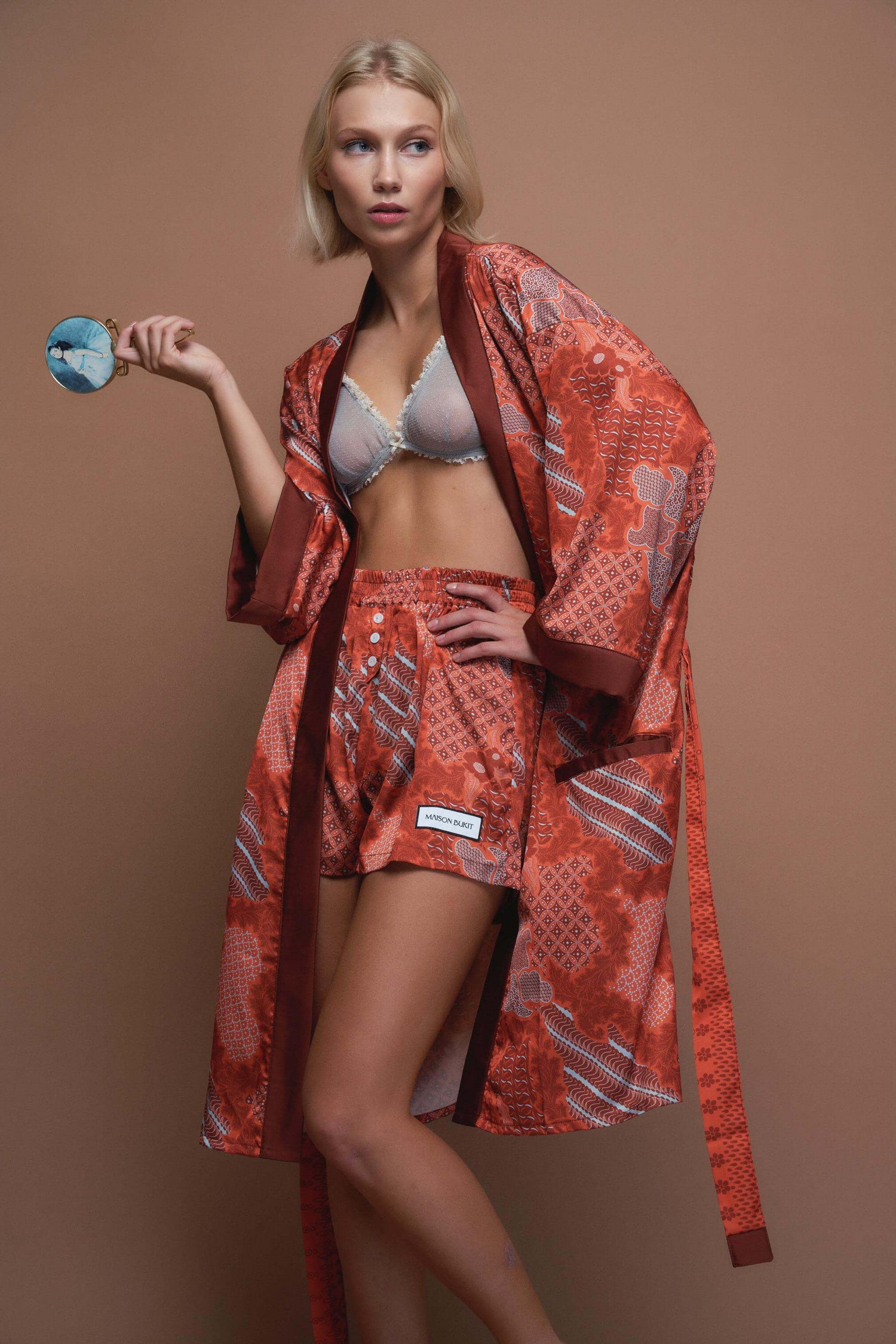 Made in Bali _ Silk Kimono _ Elegant Red Batik