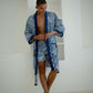Kimono, Bukit Blue, elegance, grace, comfort, sensuality, satin, silk, luxury, unisex, bali, new, batik